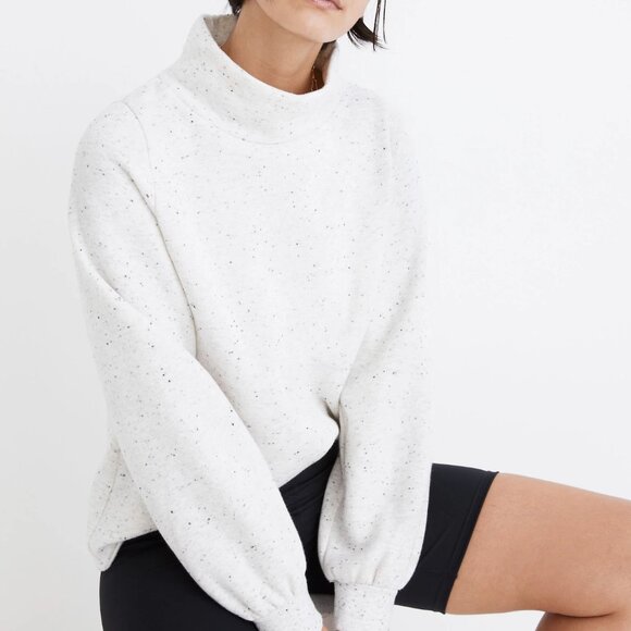 [Madewell] MWL Betterterry Relaxed Turtleneck Sweatshirt Heather Donegal Mist - Picture 1 of 9